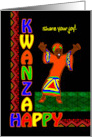 Kwanzaa Custom Front with Dancing Woman Sharing Her Joy card