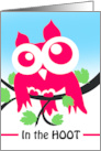 Welcome to the Neighborhoot Cute Owl on Branch In the Hoot card