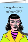 Funny Congratulations on Your CPAP, Retro Woman card