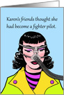 CPAP Announcement, Fighter Pilot Look, Retro Woman card