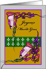 Joyeux Mardi Gras, Masks, Fleur-de-Lis, French Mardi Gras card