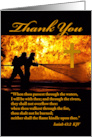 Christian Thank You for Firefighters with Scripture Isaiah 43:2 card