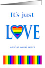 Lesbian Mother’s Day It’s Just Love LGBTQ Rainbow Heart card