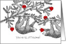 Custom Front Valentine’s Day with You’re Slothsome Sloths card