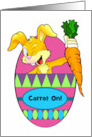 Custom Front Winking Easter Bunny with Carrot card