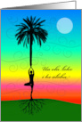 Hawaiian Proverb Love gives life within Human Tree Silhouette card