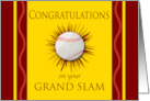 Congratulations on your Grand Slam with Baseball and Smash Lines card