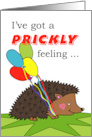 Cute Birthday Hedgehog with Balloons card