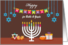 Grandparents Hanukkah for Bubbe and Zayde Custom Front card