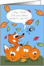 Cute Halloween for Kids with Fox and Spider with Parachute card