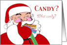 Ribbon Candy Day with Santa Claus Asking What Candy Question card