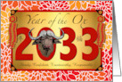 Custom Chinese New Year of the Ox with Character Traits card