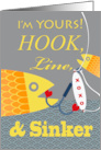Valentine’s Day Hook Line and Sinker Fishing with Yellow and Gray card
