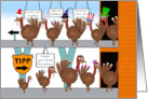 Funny Thanksgiving with Turkey Identity Protection Program Theme card