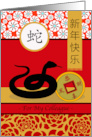 Chinese New Year of the Snake for Colleague with Lucky Coin card