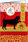 Chinese New Year of the Tiger for Aunt and Uncle with Lucky Coin card