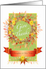 Custom Front Thanksgiving Wreath for a Daughter and Her Wife card