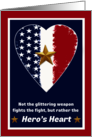 Gold Star Fathers Day with Patriotic Heros Heart Proverb card