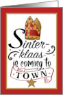Sinterklaas is Coming to Town with Mitre and Gold Star card
