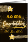 Custom Congratulations on 4.0 GPA Straight As Academic Achievement card