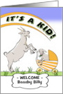 Funny Congratulations for New Dad with Goat and Kid in Stroller card