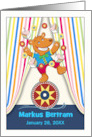 Custom Birthday for Kids Circus Bear Acrobat Juggling Cake and Balls card