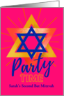 For Her Second Bat Mitzvah Party Invitation with Large Star of David card