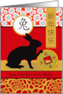 Your First Chinese Year of the Rabbit Custom Front with Good Luck Coin card