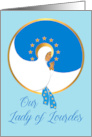 Our Lady of Lourdes Feast Day February 11 Modern Circular Design card