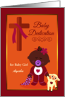 For Girl Baby Dedication Custom Front with Darker Skin Toned Infant card