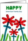 American Family Day with Balloon Flowers and Bright Grass card