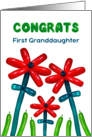 Your First Granddaughter Congratulations with Bright Flower Balloons card