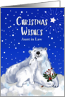 Aunt in Law Christmas Wishes with Baby Polar Bear Giving Kisses card