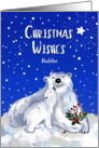 Bubbe Christmas Wishes with Baby Polar Bear Giving Sweet Kisses card