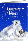 Mom Mom Christmas Wishes with Baby Polar Bear Giving Kisses card