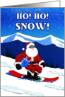 Snowboarding Winter Sports Christmas with Santa Delivering a Present card