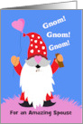 For Spouse Valentine’s Day with Cute Gnome Eating a Chocolate Bar card