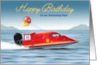 For Son 40th Birthday Custom Year High Performance Racing Boat card