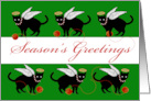 Season’s Greetings with Cat Angels and Balls of Red String card
