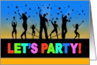 Let’s Party General Invitation with Crowd Dancing Under Stars card