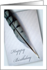 Son Birthday with Blue Jay Feather on Paper card
