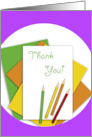 Thank You with Colored Papers and Colored Pencils card