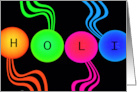 Holi Festival of Colors with Colored Circles and Swirly Lines card