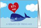 Thank You Respiratory Therapist with Breath of Fresh Air Whale card
