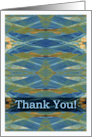 Thank You with Abstract Modern Design in Blue and Tan card