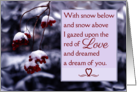 Valentine’s Day For Fiance with Photo of Red Berries in Snow card