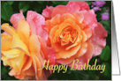 Religious Birthday Wishes with Variegated Roses in Pink and Orange card