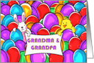 Easter for Grandparents with Chick and Bunny Holding Sign card