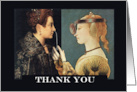 Funny Thank You Renaissance Paintings with Female ENT Doctor card