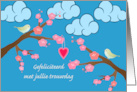 Happy Wedding Anniversary in Dutch Jullie Trouwdag with Birds card